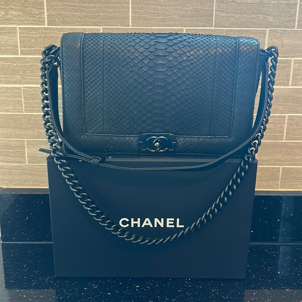 Chanel Boy SO Black Python bag